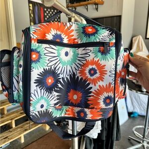 Colorful Floral Bag with Navy Details